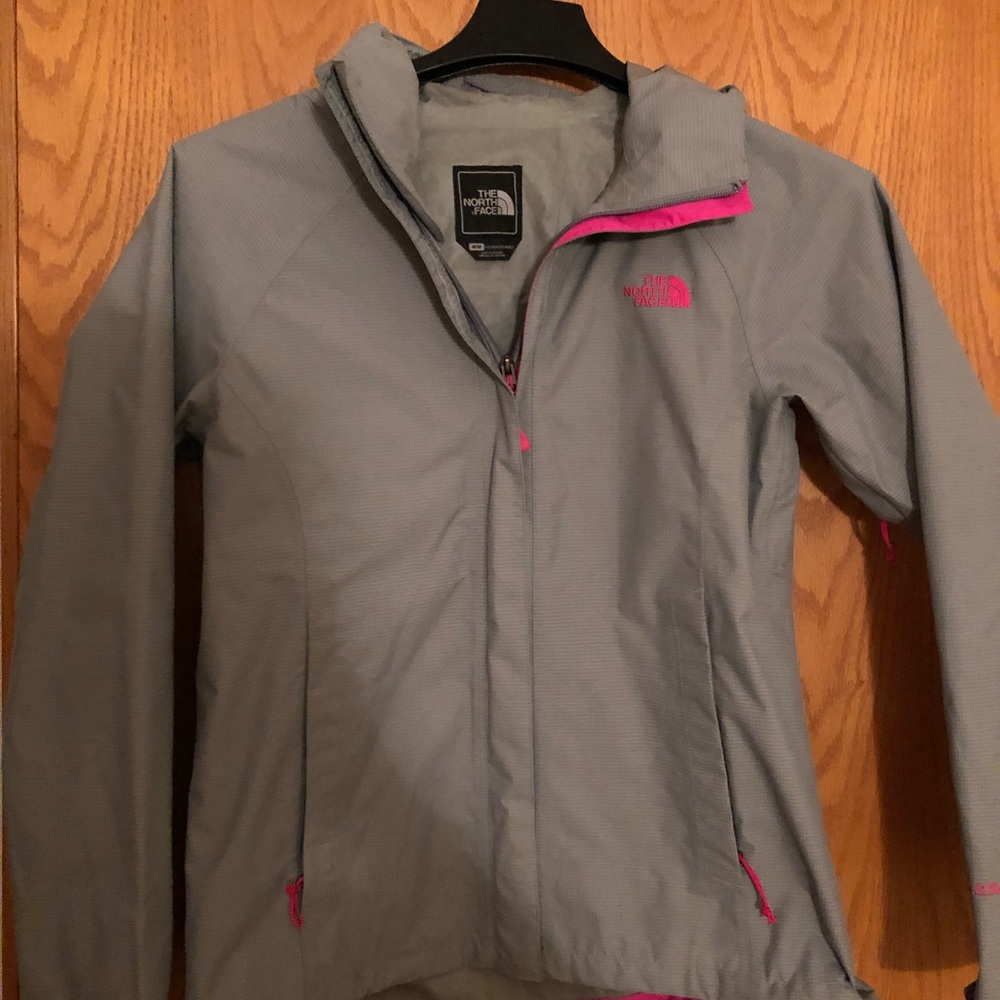 Gray North Face Rain Jacket